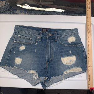 BDG Mid Rise Cheeky Distressed Denim Cut Off Jean Shorts Size 28